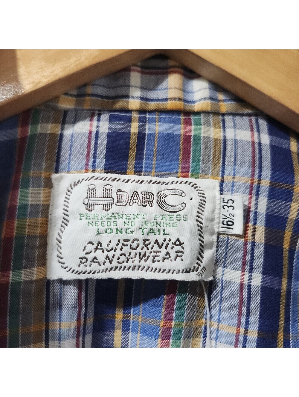 Vintage 70s H Bar C Ranchwear Western Pearl Snap Cowboy Rodeo USA Mens 16½ 35 XL - Picture 3 of 5